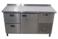 Фото с видом Холодильный стол 1 дверь + 2 ящика 1400х700х850 мм Tehma