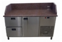 Фото с видом Стол холодильный для пиццы с гранитной столешницей 1400х700х850 мм Tehma