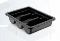 Контейнер для столових приборів (4 відділення), чорний   сумісний з GKL--0004 GK-04Gr GastroPlast
